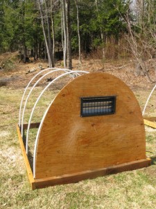 hoop house frame with vent installed