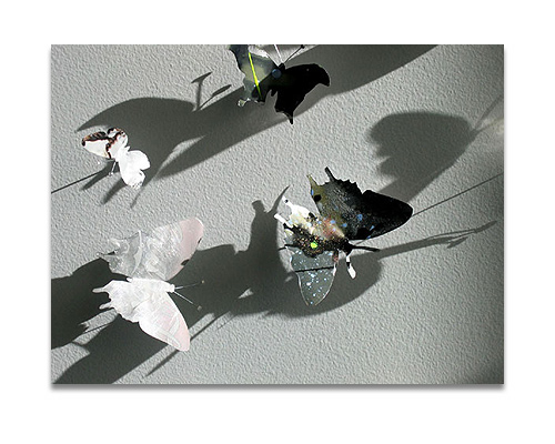 Butterfly Installation, detail, oil on aluminum, 9' x 3'