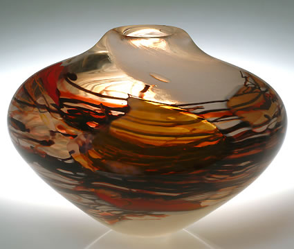 solinglass-shard-series-autumn-bowl 6.5 x 10 x 10 (shards and cane)