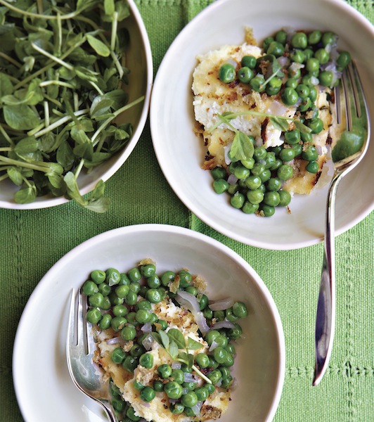 Peas with Baked Ricotta